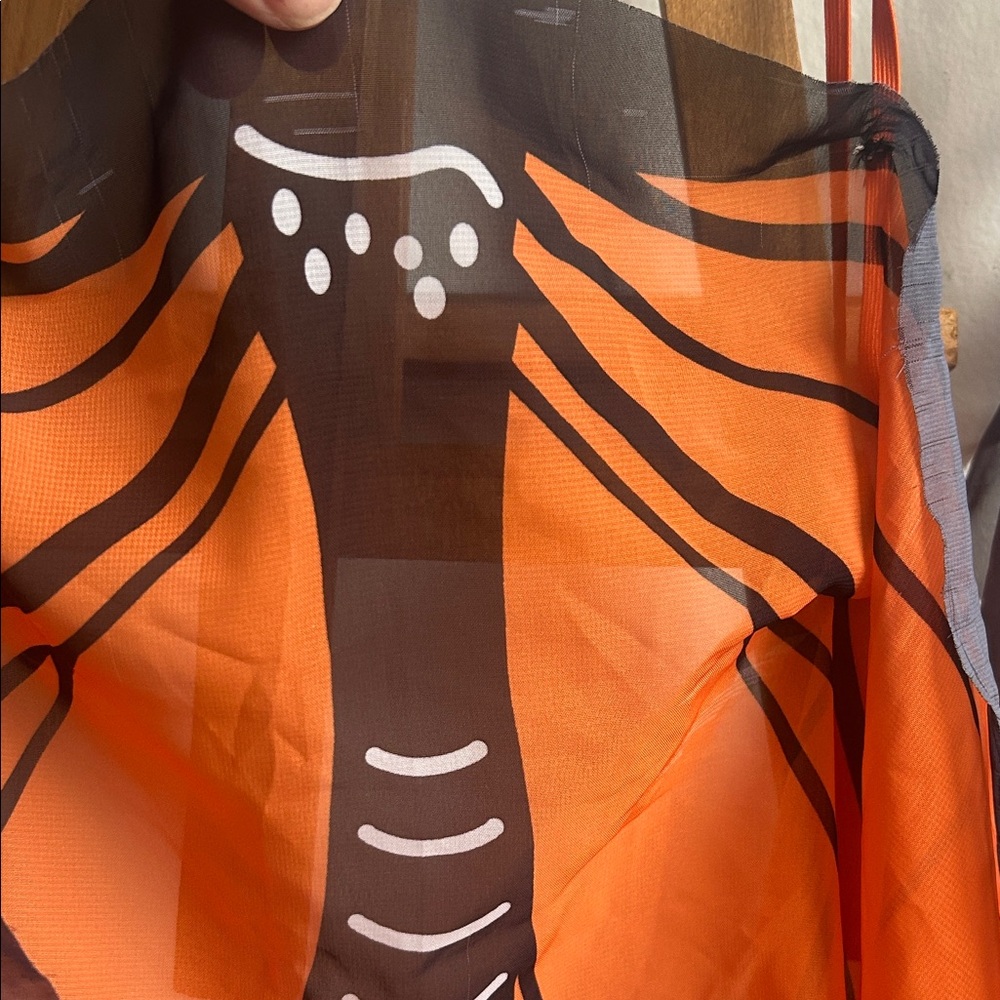 Free Orange Butterfly Wing Shawl - Picture 3 of 7